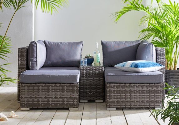 grey rattan garden couch furniture