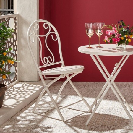 white garden table chair set
