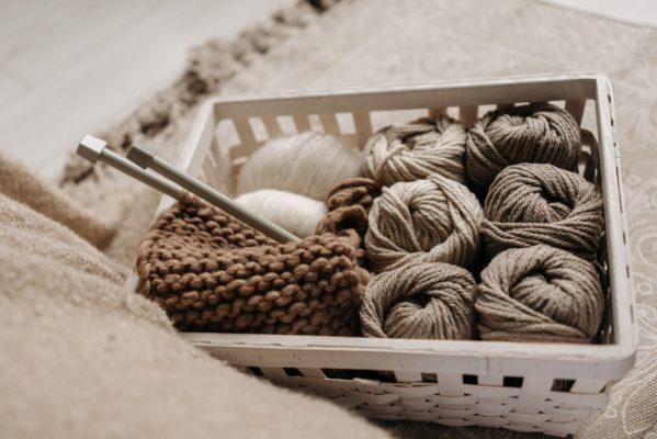 Merino wool yarn and balls